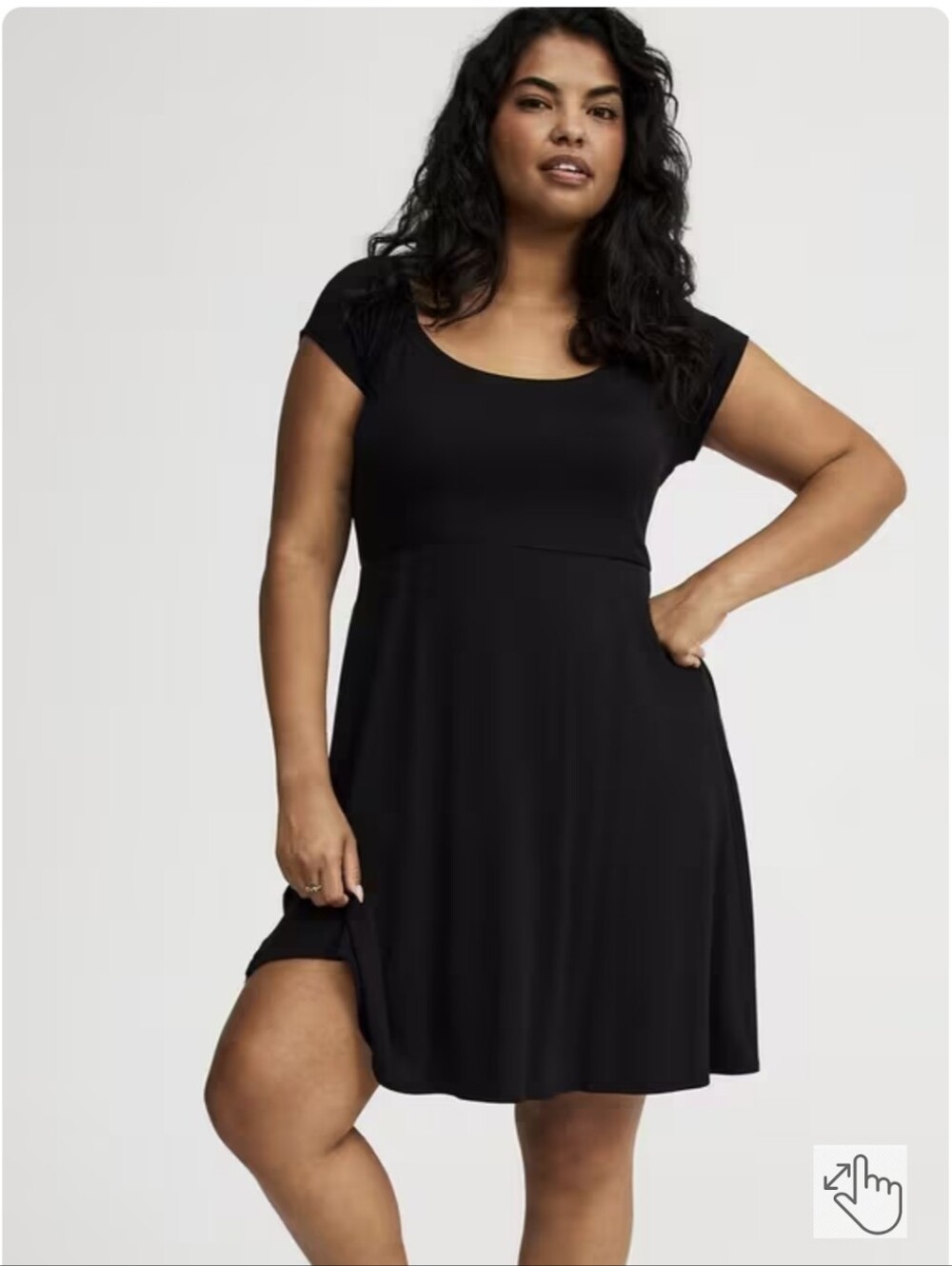 Torrid Mini Black Cotout Back Scoop Neck Short Sleeve Dress Sz.2X NWT